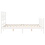 Weißer Massivholzbettrahmen mit Kopfteil 140x190 cm von vidaXL, Betten und Lattenroste - Ref: Foro24-3192537, Preis: 144,69 €...