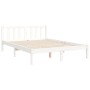 Weißer Massivholzbettrahmen mit Kopfteil 140x190 cm von vidaXL, Betten und Lattenroste - Ref: Foro24-3192537, Preis: 144,69 €...