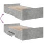 Cama con cajones madera de ingeniería gris hormigón 75x190 cm