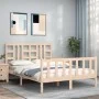 Estructura de cama con cabecero madera maciza 140x190 cm de vidaXL, Camas y somieres - Ref: Foro24-3191951, Precio: 125,44 €,...