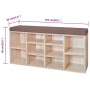 Shoe bench with 10 oak-colored compartments by vidaXL, Benches for halls and storage - Ref: Foro24-242555, Price: 99,29 €, Di...