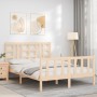 Estructura de cama con cabecero madera maciza 140x190 cm de vidaXL, Camas y somieres - Ref: Foro24-3191951, Precio: 126,98 €,...