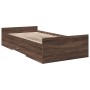 Cama con cajones madera de ingeniería marrón roble 75x190 cm