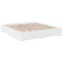 Estructura cama con cajones madera ingeniería blanca 200x200 cm