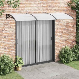 Marquesina puerta policarbonato negro y transparente 300x75 cm