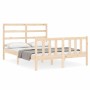 Bed frame with solid wood headboard 120x200 cm by vidaXL, Beds and slatted bases - Ref: Foro24-3191901, Price: 110,51 €, Disc...