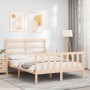 Bed frame with solid wood headboard 120x200 cm by vidaXL, Beds and slatted bases - Ref: Foro24-3191901, Price: 110,51 €, Disc...