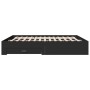 Estructura cama con cajones madera ingeniería negra 200x200 cm