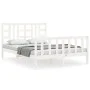 Estructura de cama con cabecero madera maciza blanco 140x200 cm de vidaXL, Camas y somieres - Ref: Foro24-3191972, Precio: 13...