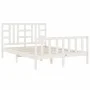 Estructura de cama con cabecero madera maciza blanco 140x200 cm de vidaXL, Camas y somieres - Ref: Foro24-3191972, Precio: 13...