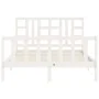 Estructura de cama con cabecero madera maciza blanco 140x200 cm de vidaXL, Camas y somieres - Ref: Foro24-3191972, Precio: 13...