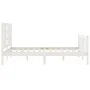 Estructura de cama con cabecero madera maciza blanco 140x200 cm de vidaXL, Camas y somieres - Ref: Foro24-3191972, Precio: 13...