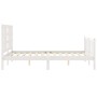 Weißer Massivholzbettrahmen mit Kopfteil 140x200 cm von vidaXL, Betten und Lattenroste - Ref: Foro24-3191972, Preis: 132,31 €...