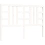 White solid wood bed frame with headboard 140x200 cm by vidaXL, Beds and slatted bases - Ref: Foro24-3191972, Price: 132,31 €...