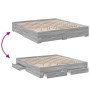 Cama con cajones madera ingeniería gris Sonoma 180x200 cm
