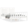 White solid wood bed frame with headboard 120x200 cm by vidaXL, Beds and slatted bases - Ref: Foro24-3192162, Price: 134,90 €...