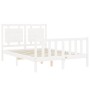 Weißer Massivholzbettrahmen mit Kopfteil 120x200 cm von vidaXL, Betten und Lattenroste - Ref: Foro24-3192162, Preis: 134,90 €...