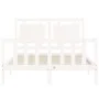 Estructura de cama con cabecero madera maciza blanco 120x200 cm de vidaXL, Camas y somieres - Ref: Foro24-3192162, Precio: 13...