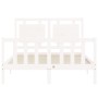 Weißer Massivholzbettrahmen mit Kopfteil 120x200 cm von vidaXL, Betten und Lattenroste - Ref: Foro24-3192162, Preis: 134,90 €...