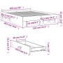 Estructura cama con cajones madera ingeniería negra 160x200 cm