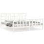 Weißer Massivholzbettrahmen mit Kopfteil 200x200 cm von vidaXL, Betten und Lattenroste - Ref: Foro24-3191992, Preis: 156,36 €...
