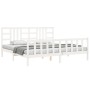 Weißer Massivholzbettrahmen mit Kopfteil 200x200 cm von vidaXL, Betten und Lattenroste - Ref: Foro24-3191992, Preis: 156,36 €...