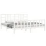 White solid wood bed frame with headboard 200x200 cm by vidaXL, Beds and slatted bases - Ref: Foro24-3191992, Price: 154,02 €...