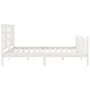 White solid wood bed frame with headboard 200x200 cm by vidaXL, Beds and slatted bases - Ref: Foro24-3191992, Price: 154,02 €...