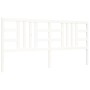 White solid wood bed frame with headboard 200x200 cm by vidaXL, Beds and slatted bases - Ref: Foro24-3191992, Price: 156,36 €...