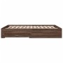 Cama con cajones madera ingeniería marrón roble 160x200 cm