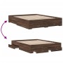 Cama con cajones madera ingeniería marrón roble 160x200 cm