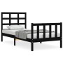 Single bed frame with black solid wood headboard by vidaXL, Beds and slatted bases - Ref: Foro24-3192065, Price: 119,73 €, Di...
