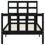 Single bed frame with black solid wood headboard by vidaXL, Beds and slatted bases - Ref: Foro24-3192065, Price: 119,73 €, Di...
