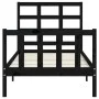 Single bed frame with black solid wood headboard by vidaXL, Beds and slatted bases - Ref: Foro24-3192065, Price: 118,12 €, Di...