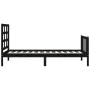 Single bed frame with black solid wood headboard by vidaXL, Beds and slatted bases - Ref: Foro24-3192065, Price: 118,12 €, Di...