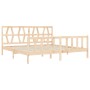 Bed frame with solid wood headboard 200x200 cm by vidaXL, Beds and slatted bases - Ref: Foro24-3192511, Price: 145,62 €, Disc...