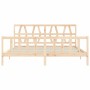 Bed frame with solid wood headboard 200x200 cm by vidaXL, Beds and slatted bases - Ref: Foro24-3192511, Price: 145,62 €, Disc...