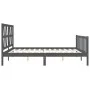 Estructura de cama con cabecero madera maciza gris 200x200 cm de vidaXL, Camas y somieres - Ref: Foro24-3192513, Precio: 170,...