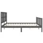 Gray solid wood bed frame with headboard 200x200 cm by vidaXL, Beds and slatted bases - Ref: Foro24-3192253, Price: 177,71 €,...