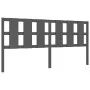 Gray solid wood bed frame with headboard 200x200 cm by vidaXL, Beds and slatted bases - Ref: Foro24-3192253, Price: 177,71 €,...