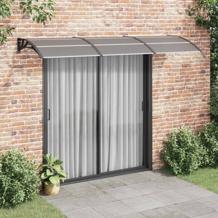 Marquesina de puerta policarbonato negro 300x75 cm