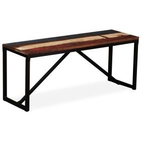 Banco de madera maciza reciclada 110x35x45 cm