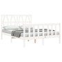 Weißer Massivholzbettrahmen mit Kopfteil 120x200 cm von vidaXL, Betten und Lattenroste - Ref: Foro24-3192487, Preis: 142,01 €...