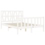 Weißer Massivholzbettrahmen mit Kopfteil 120x200 cm von vidaXL, Betten und Lattenroste - Ref: Foro24-3192487, Preis: 142,01 €...