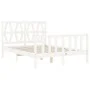 White solid wood bed frame with headboard 120x200 cm by vidaXL, Beds and slatted bases - Ref: Foro24-3192487, Price: 138,33 €...