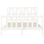 Weißer Massivholzbettrahmen mit Kopfteil 120x200 cm von vidaXL, Betten und Lattenroste - Ref: Foro24-3192487, Preis: 142,01 €...