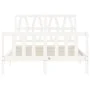 White solid wood bed frame with headboard 120x200 cm by vidaXL, Beds and slatted bases - Ref: Foro24-3192487, Price: 138,33 €...