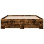 Cama con cajones madera de ingeniería roble ahumado 140x190 cm