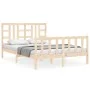 Bed frame with solid wood headboard 160x200 cm by vidaXL, Beds and slatted bases - Ref: Foro24-3191981, Price: 130,11 €, Disc...