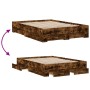 Cama con cajones madera de ingeniería roble ahumado 140x190 cm